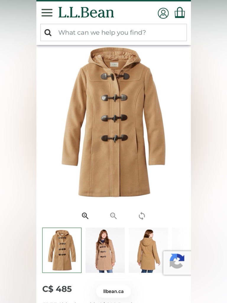 Ll Bean Lambswool Duffel Coat - Size 8